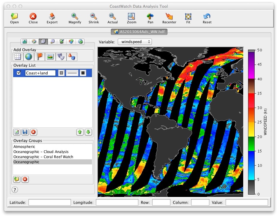 Screenshot of the CDAT software interface